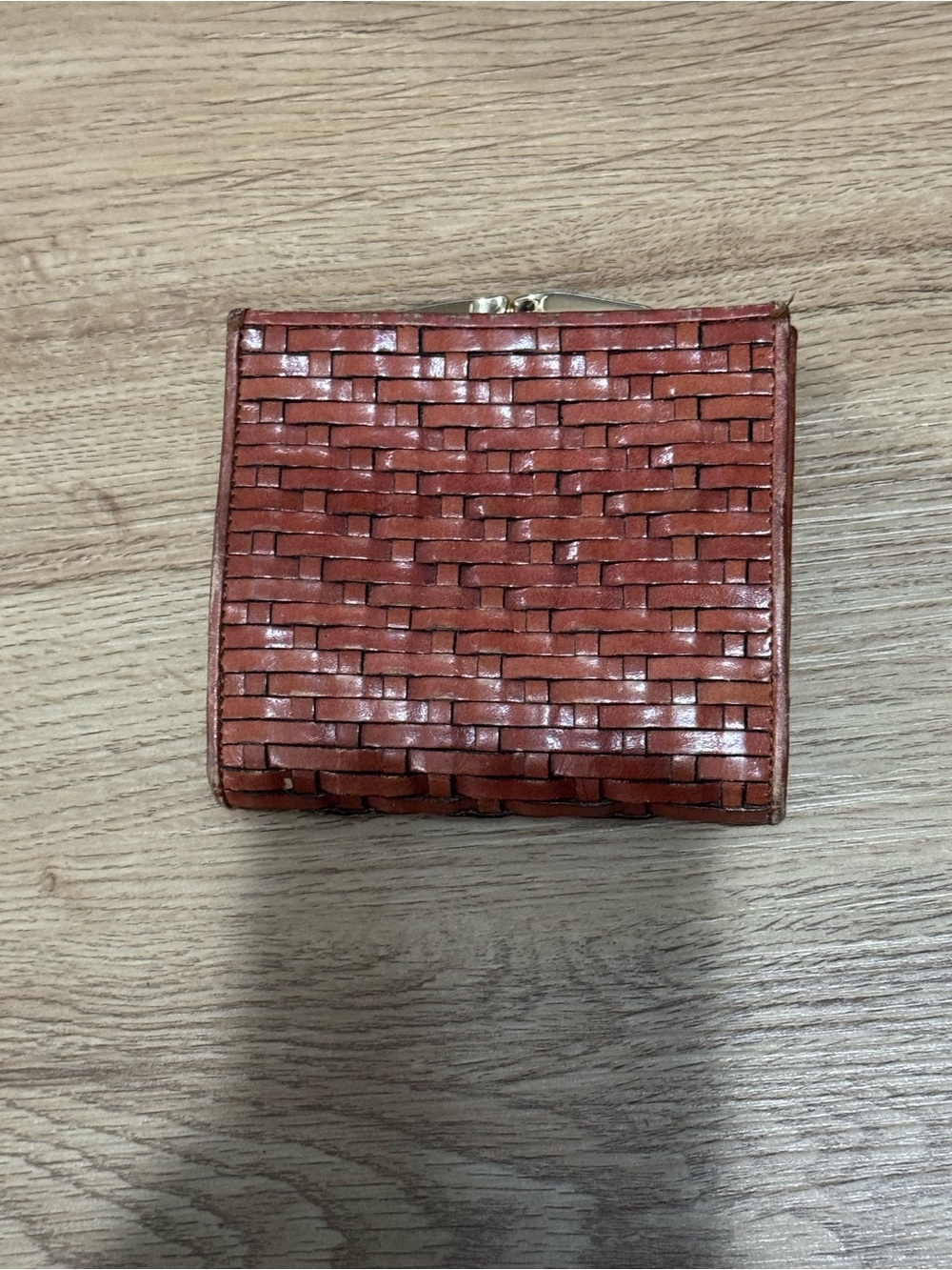 Talbots Woven Compact Wallet - Rust Red